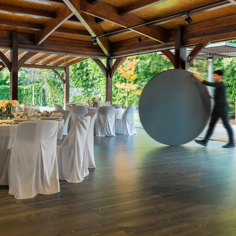 Runt fällbord Ø150–180 cm hopfällbart – Planet — produktbild 5