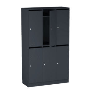 Origpic — Personalskåp – 6 fack med postfack 1000x420x1725 mm