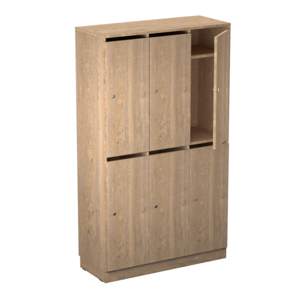 Origpic f d — Personalskåp – 6 fack med postfack 1000x420x1725 mm