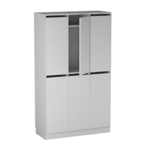 Origpic b bf — Personalskåp – 6 fack med postfack 1000x420x1725 mm