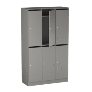 Origpic c d — Personalskåp – 6 fack med postfack 1000x420x1725 mm