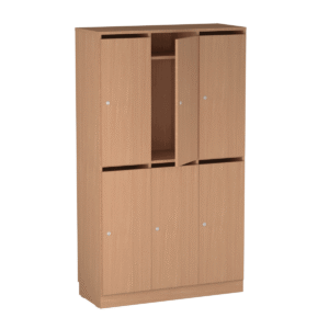 Origpic f — Personalskåp – 6 fack med postfack 1000x420x1725 mm