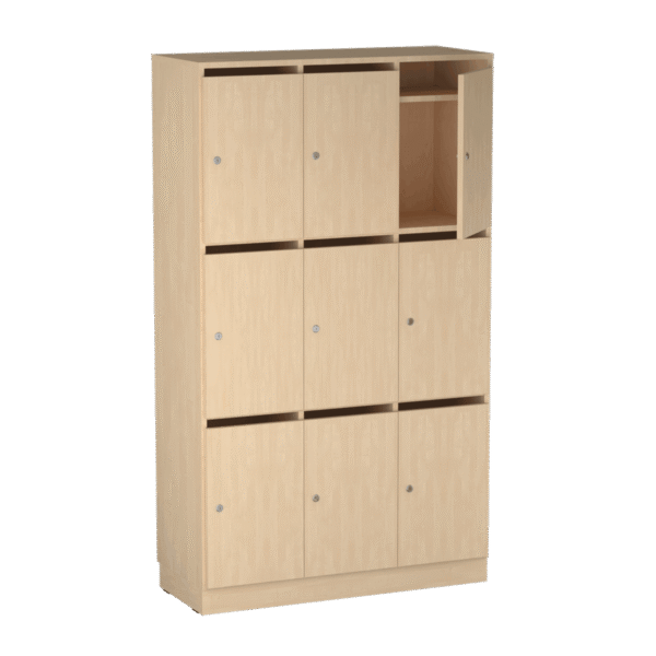 Origpic f b — Personalskåp – 9 fack med postfack 1000x420x1725 mm