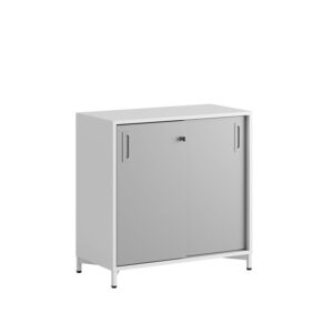 Origpic d — Småland Skjutdörrsskåp med metallfötter – 80 cm x 73,5 cm