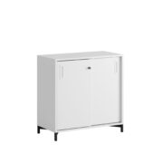 Origpic c c — Småland Skjutdörrsskåp med metallfötter – 80 cm x 73,5 cm