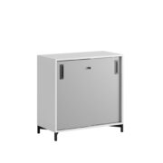 Origpic c — Småland Skjutdörrsskåp med metallfötter – 80 cm x 73,5 cm