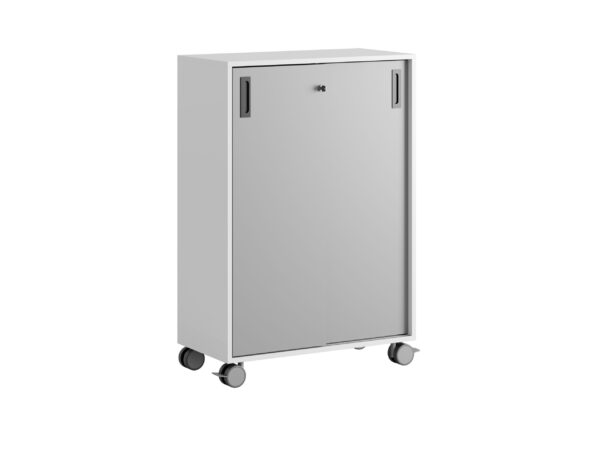 Origpic d d — Småland Skjutdörrskåp vit med hjul – 120×81 cm