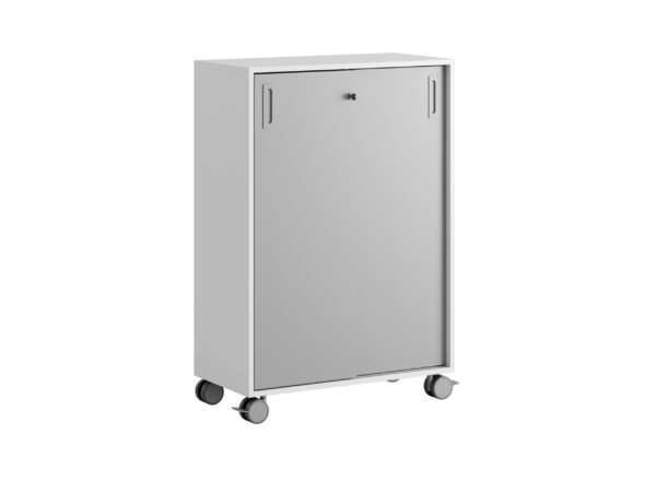 Origpic ab bf — Småland Skjutdörrskåp vit med hjul – 120×81 cm