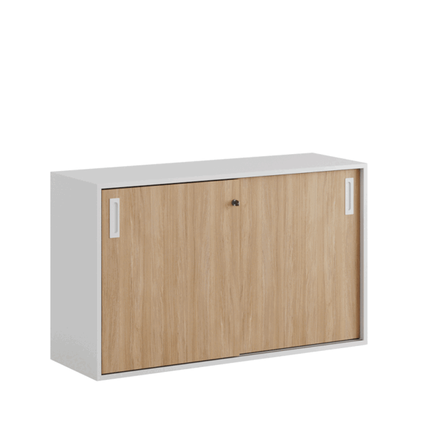 Origpic c d da — Småland Skjutdörrsskåp – Bredd 120 cm x Höjd 72 cm, Vit, grå eller ek. Från: