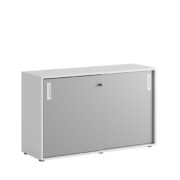 Origpic fe e — Småland Skjutdörrsskåp med plastfötter – Bredd 120 cm x Höjd 73,5 cm, Vit, grå eller ek. Från: