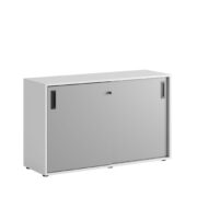 Origpic ed — Småland Skjutdörrsskåp med plastfötter – Bredd 120 cm x Höjd 73,5 cm, Vit, grå eller ek. Från: