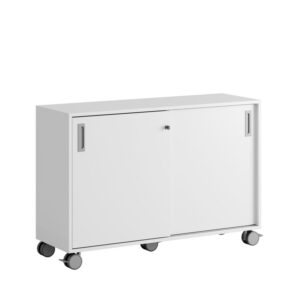 Origpic cab f — Småland Skjutdörrsskåp med hjul – Bredd 120 cm x Höjd 81 cm, Vit, grå eller ek. Från: