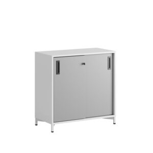 Origpic bfa — Småland Skjutdörrsskåp med metallfötter – Bredd 120 cm x Höjd 115,5 cm, Vit, grå eller ek. Från: