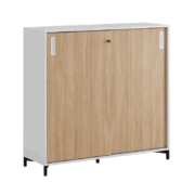 Origpic fd f — Småland Skjutdörrsskåp med metallfötter – Bredd 120 cm x Höjd 115,5 cm, Vit, grå eller ek. Från