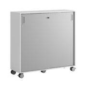 Origpic d cac — Småland Skjutdörrsskåp med hjul – Bredd 120 cm x Höjd 116 cm, Vit, grå eller ek. Från: