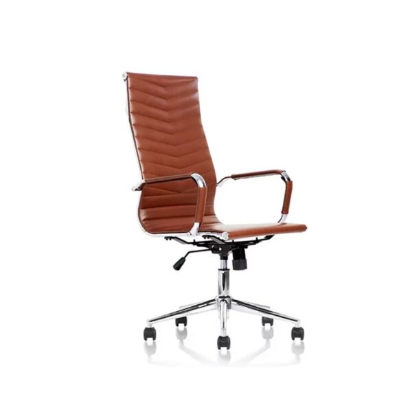 Origpic d ff — Juel – Konferensstol i brunt konstläder med armstöd