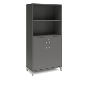 Origpic ec — Bokhylla med delvis dörrar DNA – MÖRKGRÅ – 2 storlekar. Från: