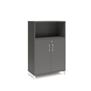 Origpic b f — Bokhylla med delvis dörrar DNA – MÖRKGRÅ – 2 storlekar. Från: