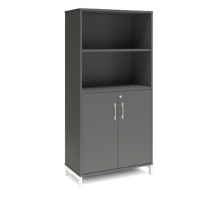 Origpic bafec — Bokhylla med delvis dörrar DNA – MÖRKGRÅ – 2 storlekar. Från: