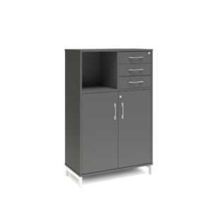 Origpic a — Bokhylla med delvis dörrar  & lådor DNA – MÖRKGRÅ – 2 storlekar. Från: