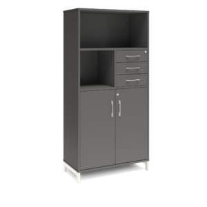 Origpic aea — Bokhylla med delvis dörrar  & lådor DNA – MÖRKGRÅ – 2 storlekar. Från: