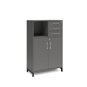 Origpic bb b — Bokhylla med delvis dörrar  & lådor DNA – MÖRKGRÅ – 2 storlekar. Från: