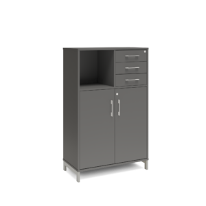 Origpic d f — Bokhylla med delvis dörrar  & lådor DNA – MÖRKGRÅ – 2 storlekar. Från: