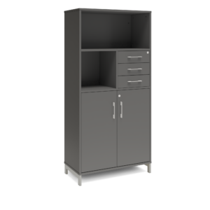 Origpic de a — Bokhylla med delvis dörrar  & lådor DNA – MÖRKGRÅ – 2 storlekar. Från: