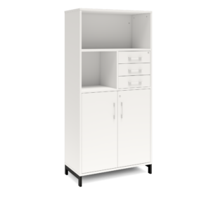 Origpic a bf — Bokhylla med delvis dörrar & lådor DNA – VIT – 2 storlekar. Från: