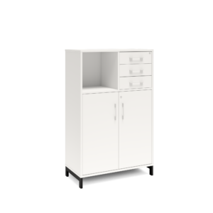 Origpic b c — Bokhylla med delvis dörrar & lådor DNA – VIT – 2 storlekar. Från: