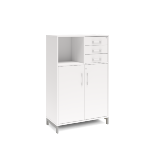 Origpic e a e — Bokhylla med delvis dörrar & lådor DNA – VIT – 2 storlekar. Från: