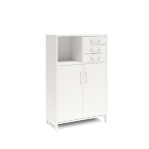 Origpic cc — Bokhylla med delvis dörrar & lådor DNA – VIT – 2 storlekar. Från: