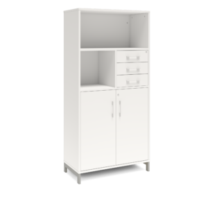 Origpic f ed — Bokhylla med delvis dörrar & lådor DNA – VIT – 2 storlekar. Från: