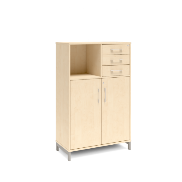 Origpic e fd — Bokhylla med delvis dörrar & lådor DNA – BJÖRK – 2 storlekar. Från: