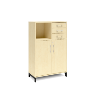 Origpic c daf — Bokhylla med delvis dörrar & lådor DNA – BJÖRK – 2 storlekar. Från: