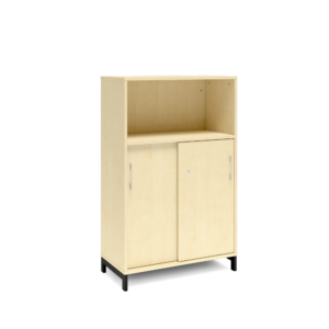 Origpic c c — Bokhylla med delvis skjutdörrar DNA – BJÖRK – 2 storlekar. Från: