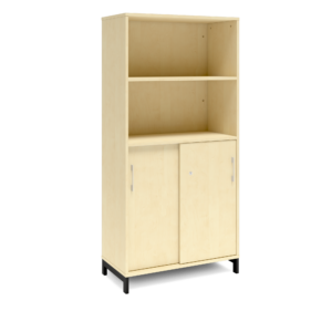 Origpic c c — Bokhylla med delvis skjutdörrar DNA – BJÖRK – 2 storlekar. Från: