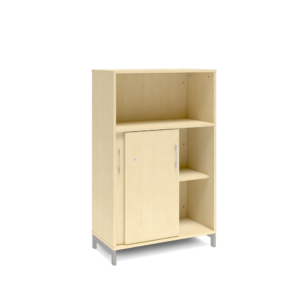 Origpic b ba — Bokhylla med delvis skjutdörrar DNA – BJÖRK – 2 storlekar. Från: