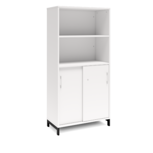 Origpic cf bce — Bokhylla med delvis skjutdörrar DNA – VIT – 2 storlekar. Från: