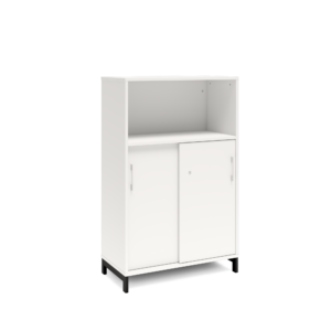 Origpic d e — Bokhylla med delvis skjutdörrar DNA – VIT – 2 storlekar. Från: