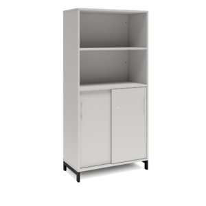 Origpic b — Bokhylla med delvis skjutdörrar DNA – MÖRKGRÅ – 2 storlekar. Från: