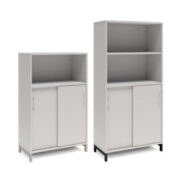 Origpic e f e — Bokhylla med delvis skjutdörrar DNA – MÖRKGRÅ – 2 storlekar. Från: