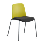 Origpic b e e — Choice – Stol med tygsits, plastrygg och silver stativ