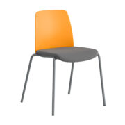 Origpic a — Choice – Stol med tygsits, plastrygg och silver stativ