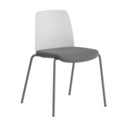 Origpic bfb — Choice – Stol med tygsits, plastrygg och silver stativ