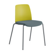 Origpic ab a — Choice – Stol med tygsits, plastrygg och silver stativ