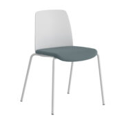 Origpic f f — Choice – Stol med tygsits, plastrygg och vitt stativ