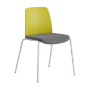 Origpic b — Choice – Stol med tygsits, plastrygg och vitt stativ