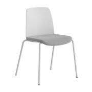 Origpic d — Choice – Stol med tygsits, plastrygg och vitt stativ