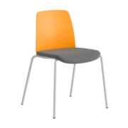 Origpic cd — Choice – Stol med tygsits, plastrygg och vitt stativ